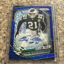 Eric Allen 2025 PANINI Prizm Blue Shimmer FOTL Auto 01/25 First On Print Eagles