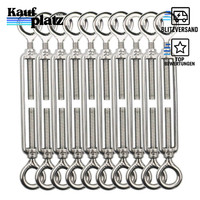 Seilspanner Edelstahl 10 StüCk O-O SpannschlöSser Mit Haken Und ÖSe 304