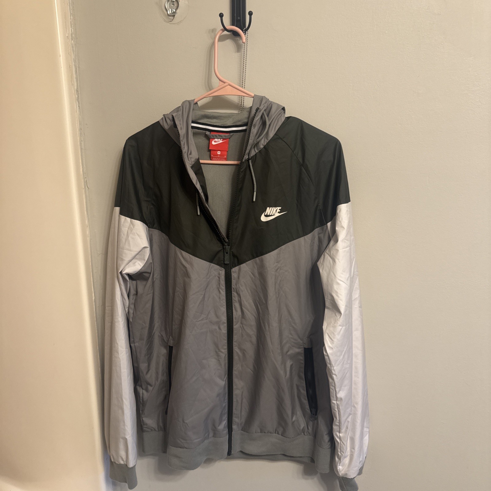 SACAI X NIKE Nike Sportswear Windrunner Giacca con Cappuccio Taglia M Uomo Beige Scuro Gr