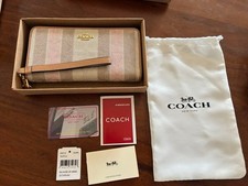 COACH Long Wallet Beige Pink