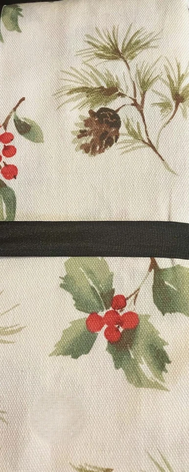 🎄Ralph Lauren LRL Christmas Tablecloth Cotton 60 x 84 Pine Cone Holly Berry NEW - Image 4 of 4
