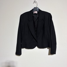 Pendleton Black 100 Virgin Wool Blazer 1 Button Women's Size 6 Short USA Made