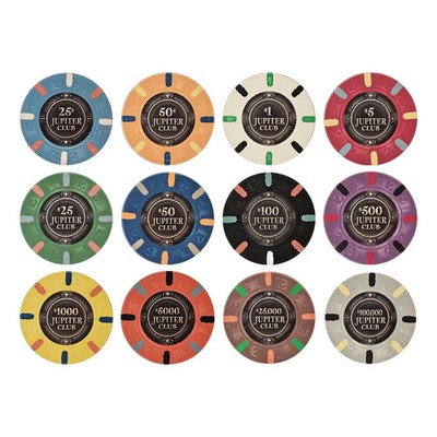 New Bulk Lot of 200 Jupiter Club Clay Poker Chips - Pick Denominations!