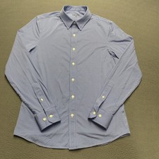 Rhone Shirt Mens Small Blue White Check Long Sleeve Button Front Performance