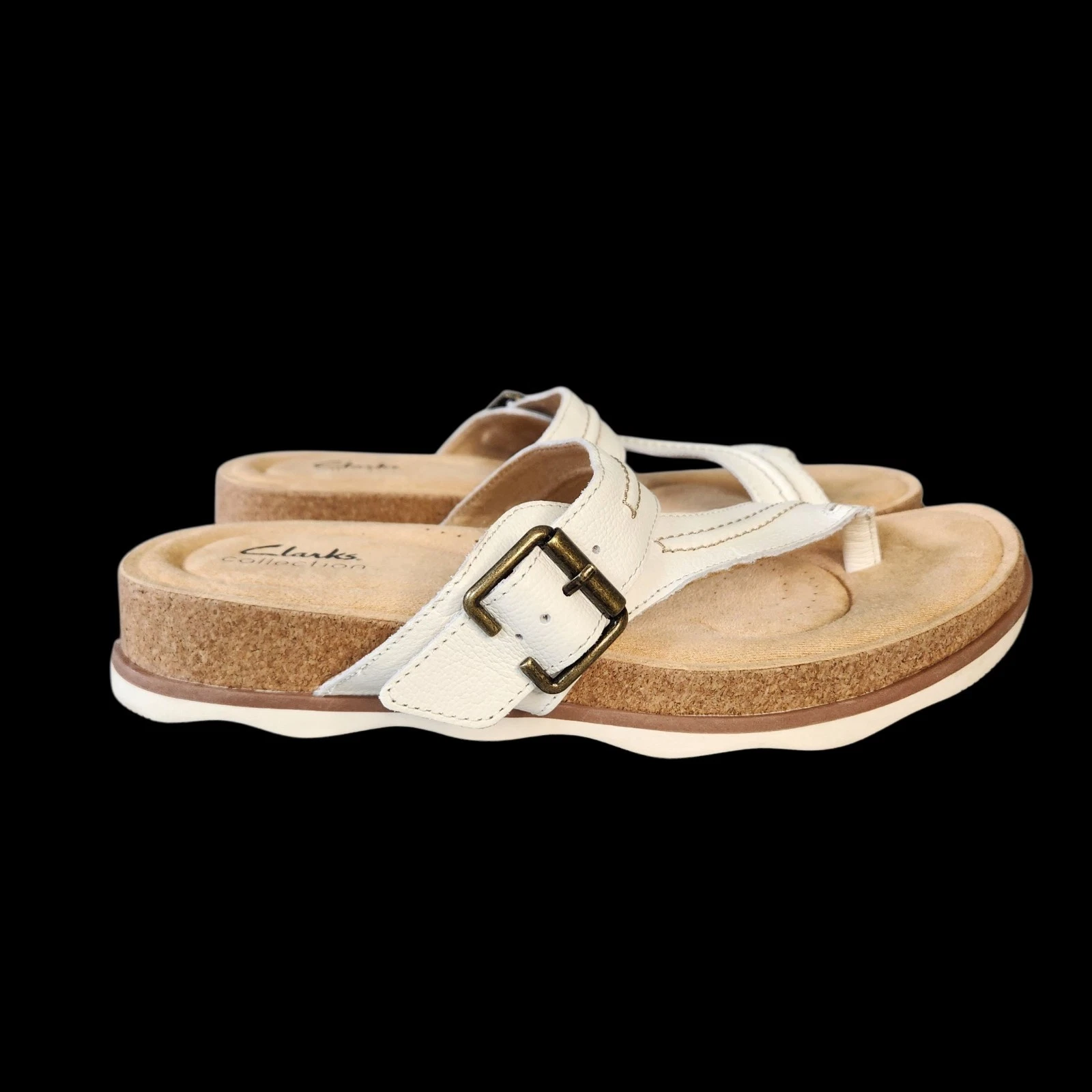 Sandali bassi Clarks donna Brynn Madi pelle bianca taglia 9 5M ADATTI COME 9M Boho