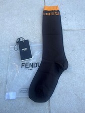 Fendi , Logo Socks in Black BNWT M