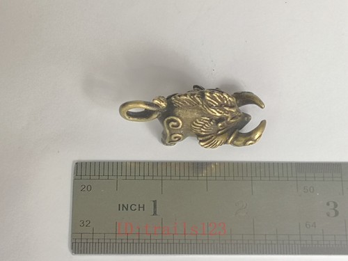 Collection Ancient Chinese Bronze Carving Wealth Wild Boar Statue Pendant Gift - Picture 7 of 7