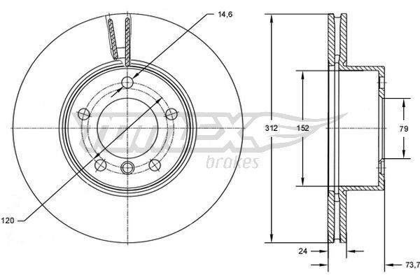 2X Tomex Brakes TX 72-78 Bremsscheibe FüR BMW-image