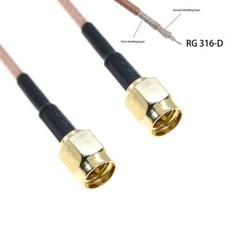 SMA Male to SMA Male Lot Coaxial RF Pigtail Coax double shield RG316-D Cable