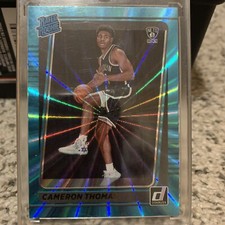 2021-22 Donruss Cameron Thomas Rated Rookie Teal Holo Laser Parallel SP Nets