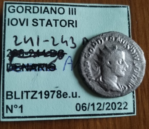 Roma - Gordiano III (238-244) - Antoniniano Roma 241-243 - Rev ; Iovi Statori - Foto 2 di 2