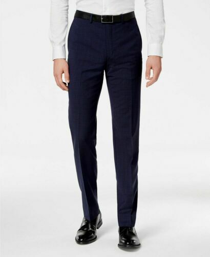 Kenneth Cole Reaction Men's Modern-Fit Micro-Check Dress Pants Blue Size  34Wx34L | eBay