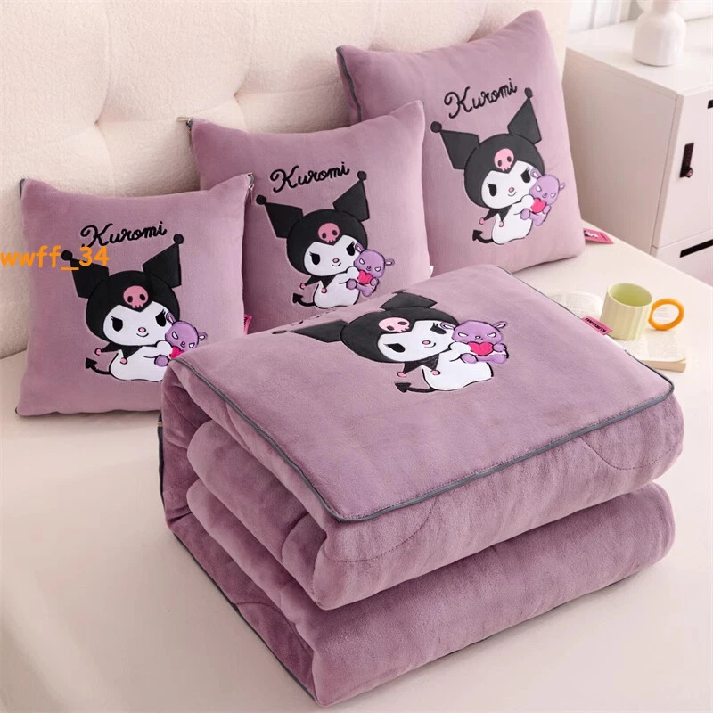 Kuromi Melody Cinnamoroll Thick Plush 2 in1 Foldable Throw Blanket Pillow Winter - Image 2 of 4