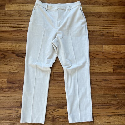 Uniqlo Dress Pants Womens Size 30-31 Cream Smart Ankle Length