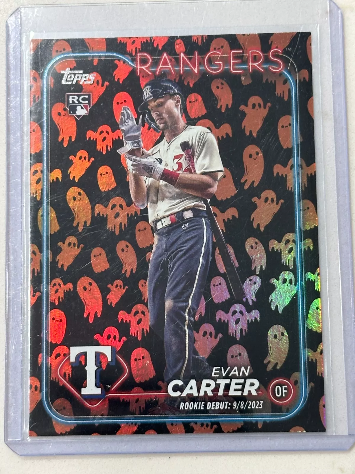 2024 Topps Update Evan Carter Rookie Debut SP Ghost Foil