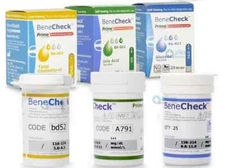BENECHECK Prime Test Strips For Cholesterol, Uric Acid, Glucose