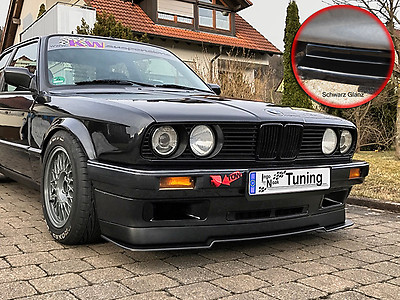 Frontspoiler passend für BMW E30 3er mit IS-Lippe aus ABS ABE schwarz glänzend