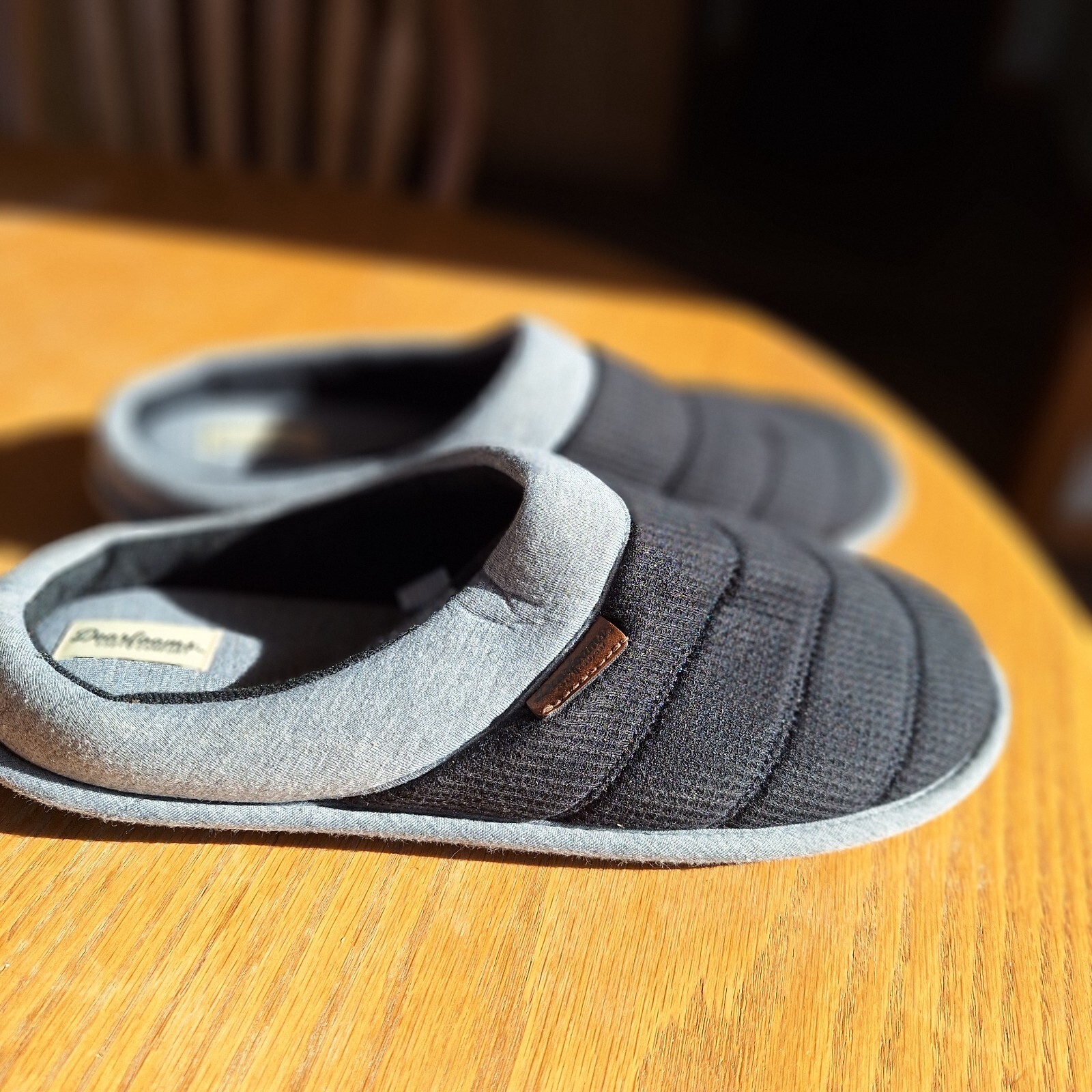 SAOLA Dearfoams Ciabatte Uomo XL Taglia 13 14 Nero Maglia Waffle Suola in Gomma Rigida