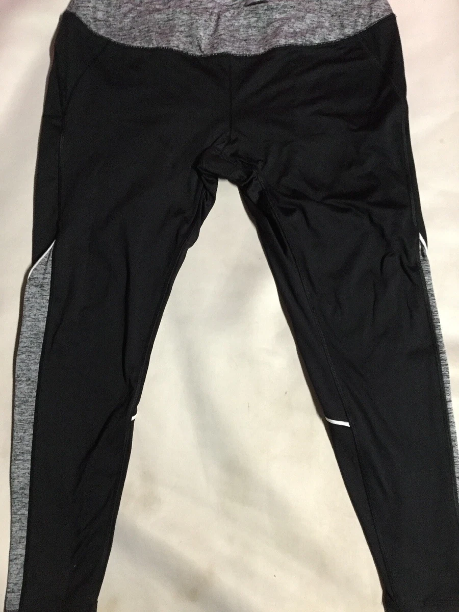 Tek Gear Leggings Size 1X Grey Black Active Work-out Stretch Pants. X1