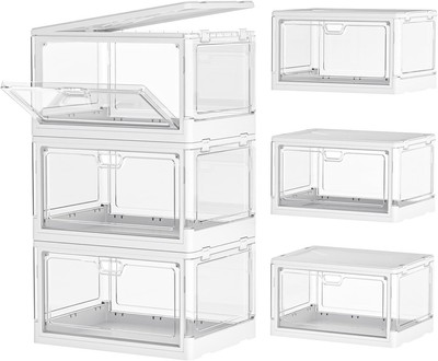 Clear Storage Bin with Lid 3 Pack 【Stackable & Sturdy】 Plastic 3 Tier-3Lids