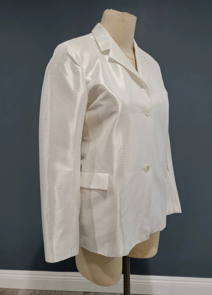 White mesh shop blazer