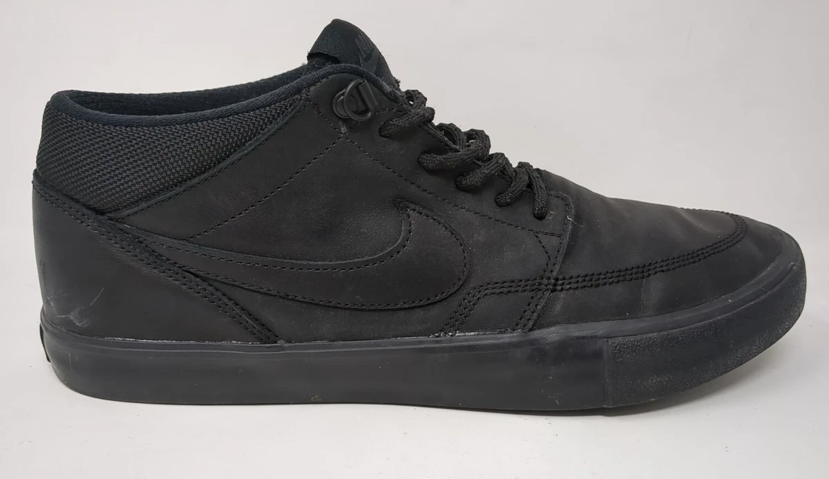 Nike SB Portmore 2 Solar Premium Black Leather Shoe Mens Size 9 eBay