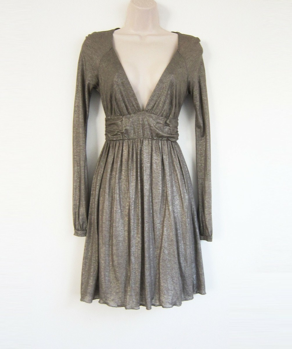 patrizia pepe gold dress Sahara Gold Metallic Knit Side Splits Maxi Dress main image 1
