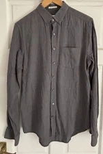 GANT American Cotton Shirt Mens Medium Grey Long Sleeve USA Heritage