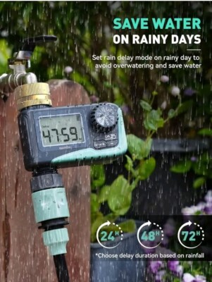 RAINPOINT Sprinkler Timer with Brass Swivel, Water Timer for Garden Hose, Progra