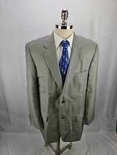 Tasso Elba Men's Gray Silk and Wool Houndstooth Blazer Jacket 44L