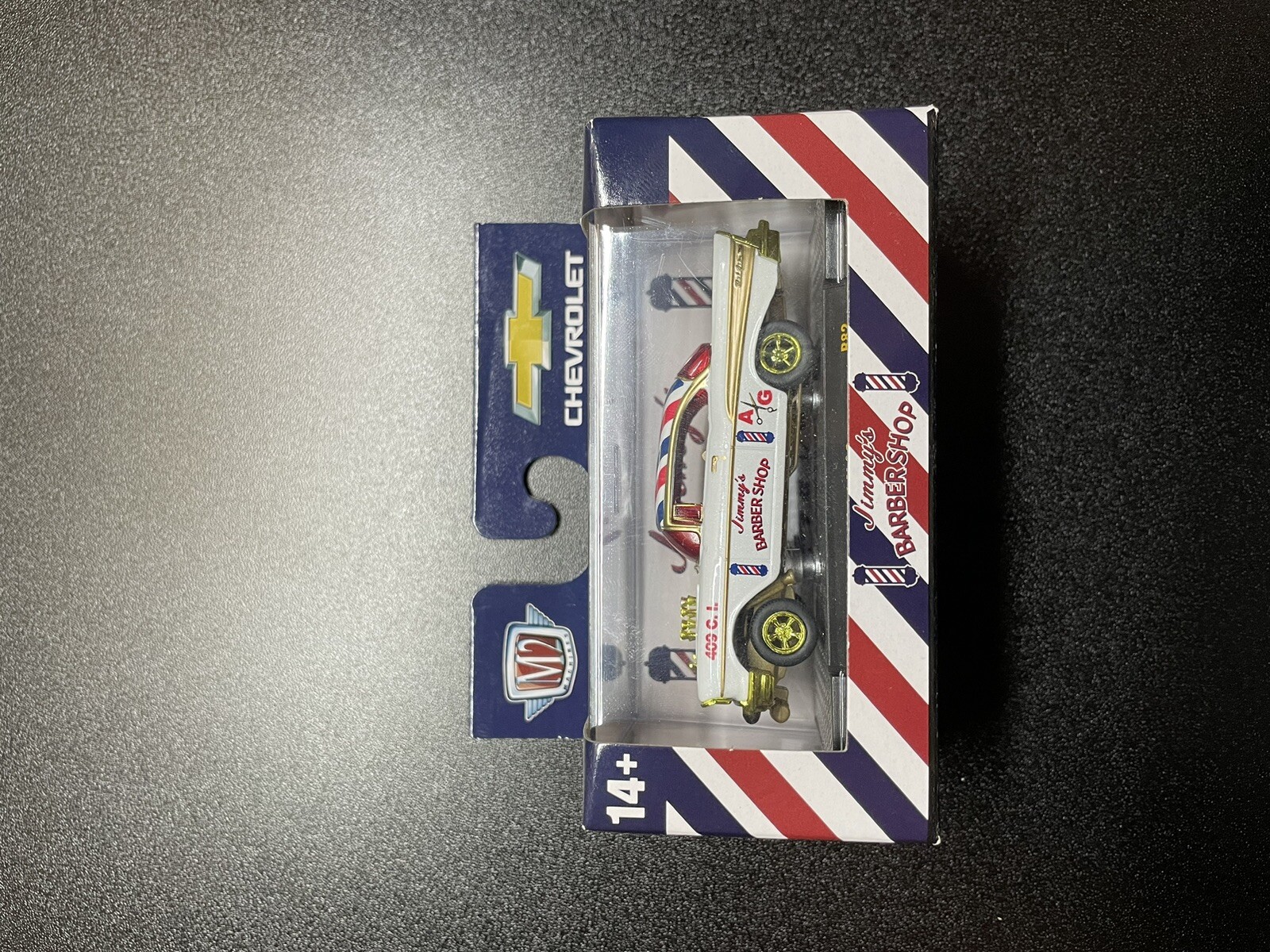 M2 Machines 1957 Chevrolet “Bel Air” Gasser Chase 1/64 - Jimmy’s Barbershop