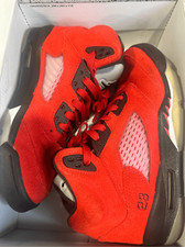 Jordan 5 Retro Raging Bull Red Suede, size 5 Youth