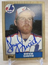 Autographed Signed 1987 Topps #505 Bryn Smith Montreal Expos Baseball Card