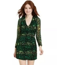 NWOT A New Day Green Women's Long Sleeve Ruched Front Bodycon Dress Sz S