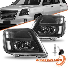 For 2010-2015 GMC Terrain Halogen Projector 2Pcs [OE Style] Black Headlights L+R