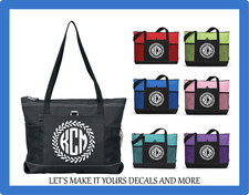 CIRCLE MONOGRAM DESIGN CUSTOM TOTE PURSE TRAVEL OVERNIGHT LUGGAGE SPORTS GYM BAG