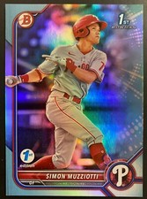 2022 Bowman 1st Edition Sky Blue Foil Simon Muzziotti #BPPF-40 1st Bowman 