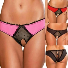 3pcs Womens Crotchles Panties Briefs G-string Thong Knickers Lingerie Underwear