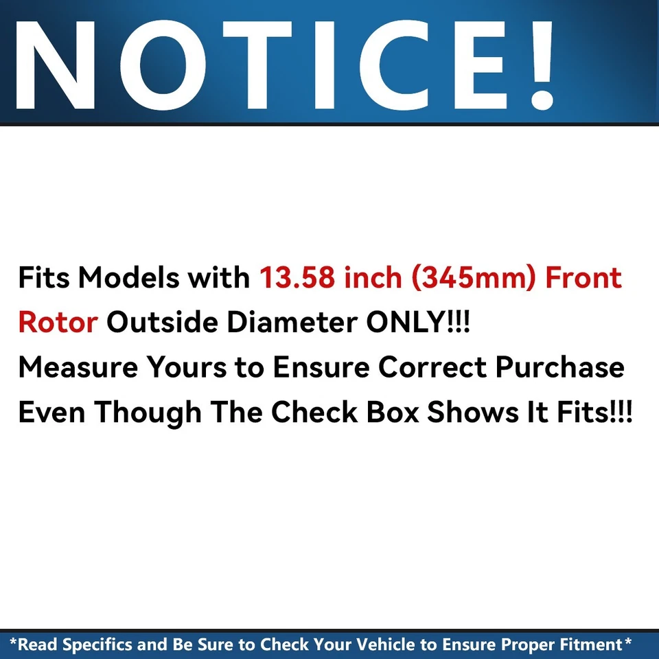 Front Disc Rotors Ceramic Brake Pads for 2008-14 Ford E-150 E-250 E-350 E-450 SD - Image 3 of 4