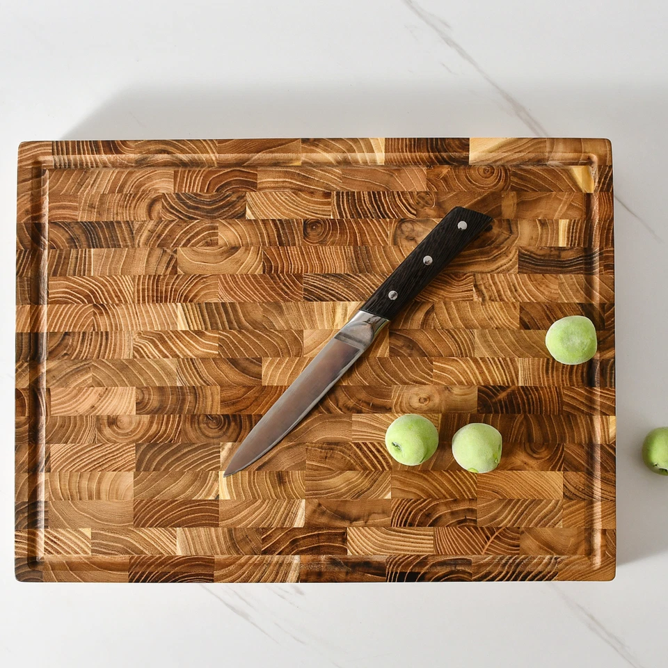 Large Teak Wood End Grain Butcher Block, Cutting Board, Charcuterie Board 16x12 - Image 2 of 4