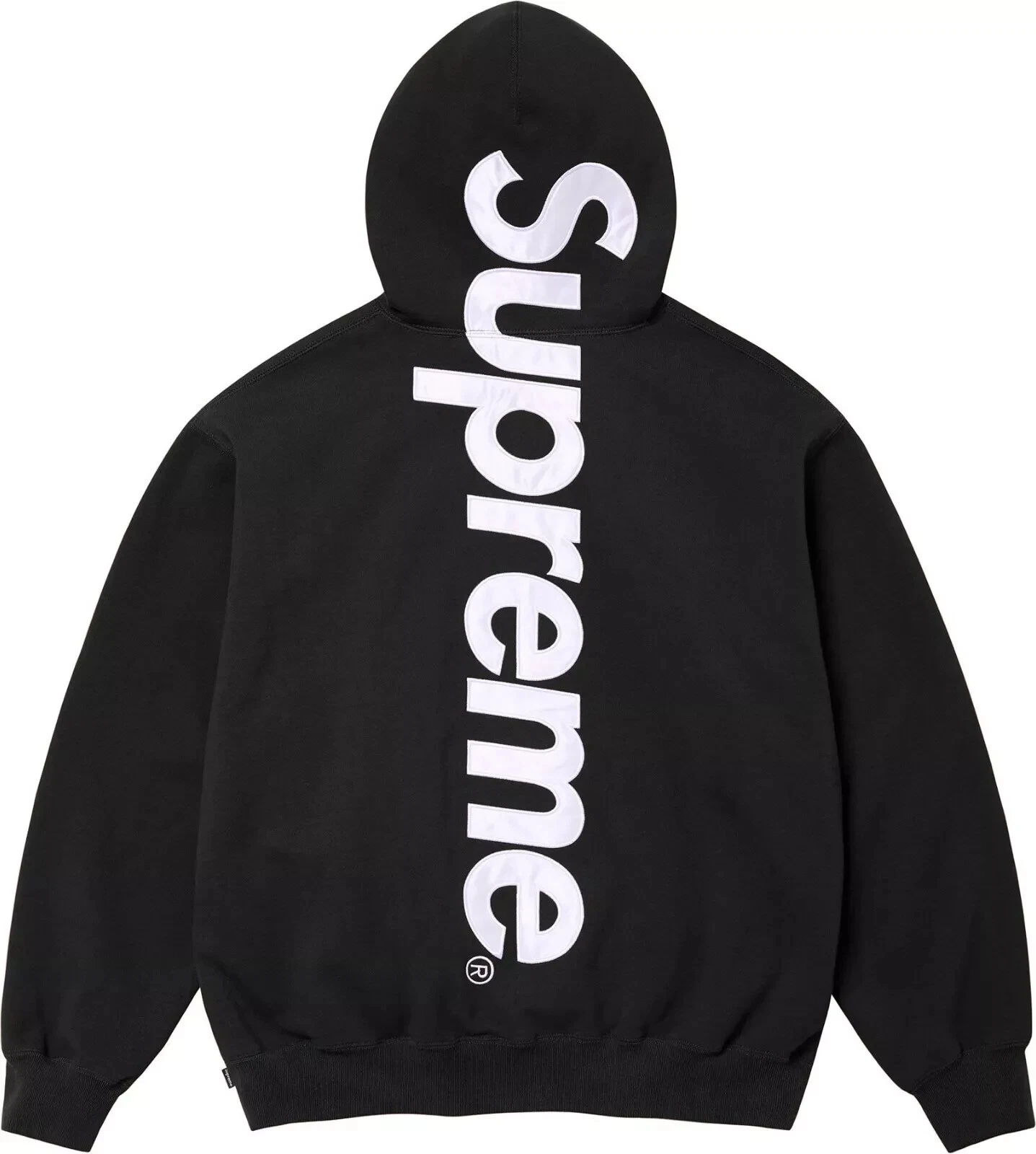 Supreme   Sweat à capuche appliqué satin FW24 noir taille XL   NEUF