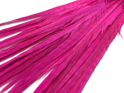 50 Feathers 18-22'' Hot Pink Long Ringneck Pheasant Tail Wholesale Halloween Dyed