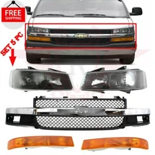 New Front Chrome Grille Headlights Side Marker Light Fits 2003-2021 EXPRESS 3500