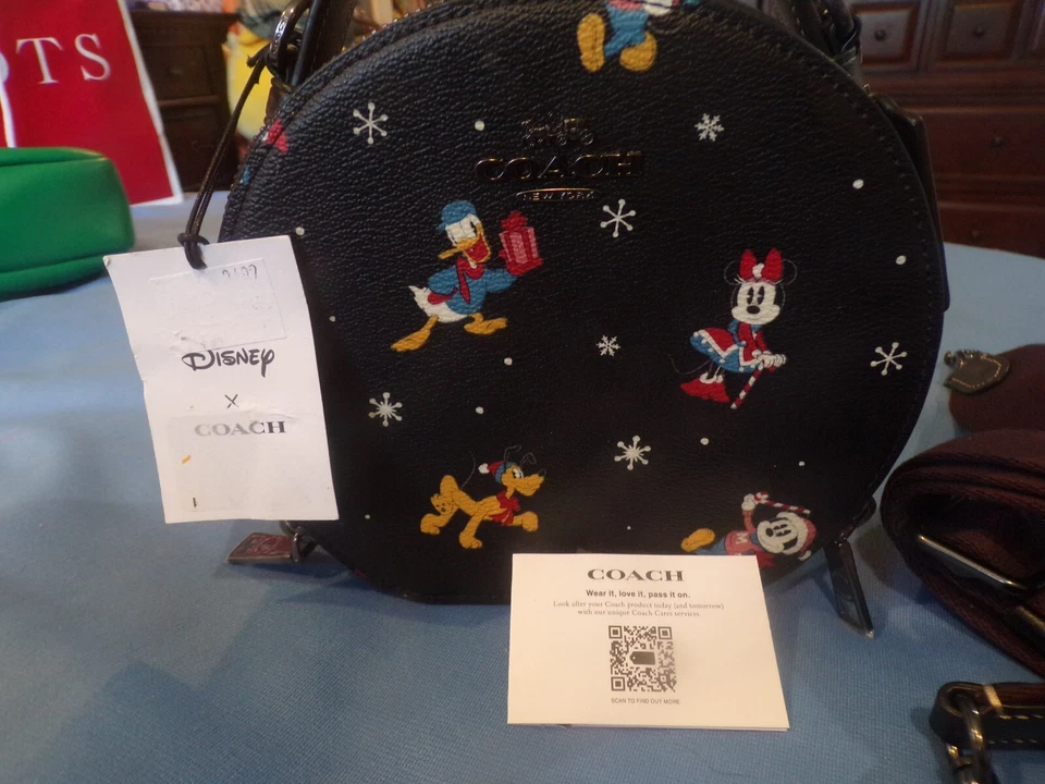 NEW COACH Signature DISNEY CANTEEN Crossbody PURSE Mickey Minnie Donald Goofy - Image 3 of 4