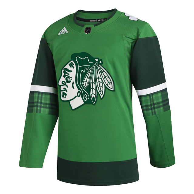 Chicago Blackhawks adidas Mens St. Patrick's Day Jersey Green 50/M | eBay