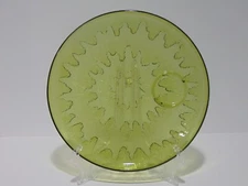 Indiana Glass Sunburst Snack Plate Avocado Green (B)