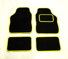 SEAT ALAMBRA fronts only  UNIVERSAL Car Floor Mats Black & YELLOW
