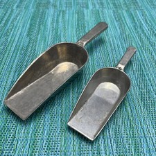 2 Vtg Aluminum Small Canister Scoops Coffee F...