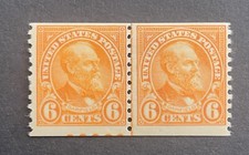EFO! Partial plate # on Scott #723, 6c Garfield line pair, MNH, SCV$82.50 (R5-18