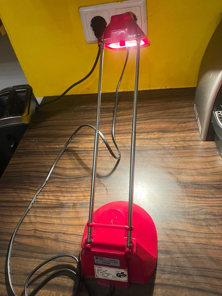 1980er Fuder Memphis Style Schreibtischlampe rot  Tischleuchte Teleskoplampe 50c - Bild 4 von 4